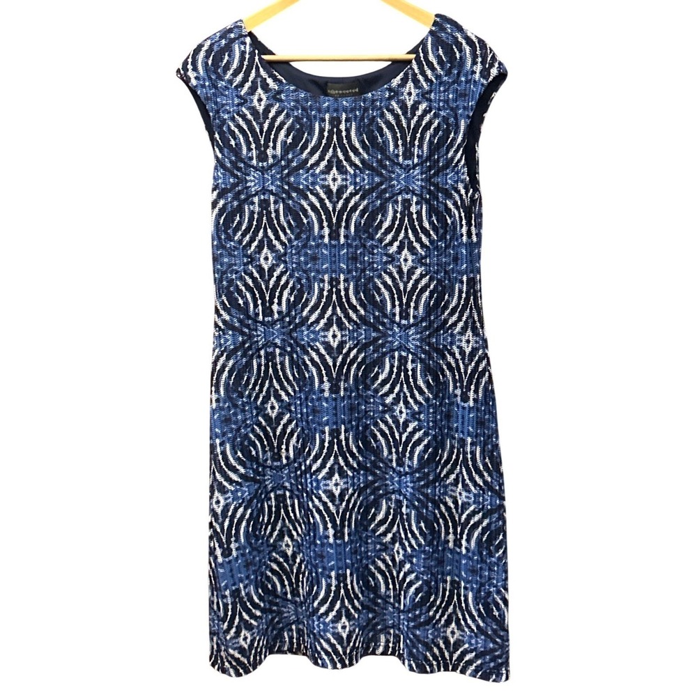 Modern Connected Apparel Sheath Dress Geometric Medallion Textured Professional